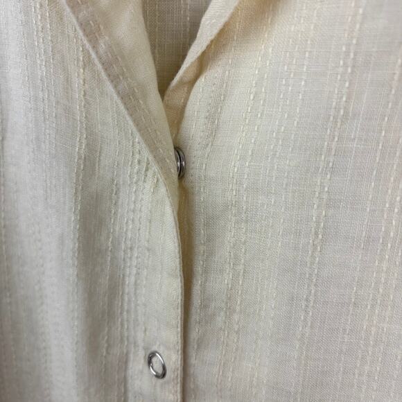 J.Jill Linen Button-Down Butter Yellow Women’s L — Coastal Chic - Picture 5 of 5